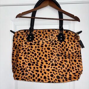 Pony Hair Leopard/Cheetah Print Travel/Gym Statement Tote by Toss Designs